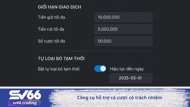 Công cụ hỗ trợ cá cược có trách nhiệm