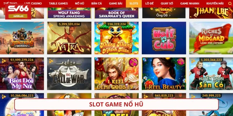 Slot game tại SV66 được thiết kế với đồ họa bắt mắt